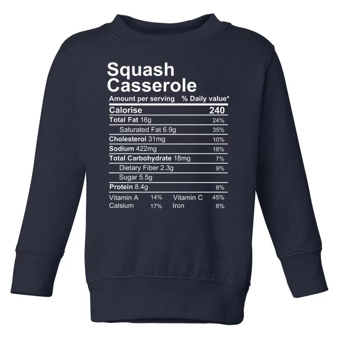 Squash Casserole Nutrition Facts Label Toddler Sweatshirt