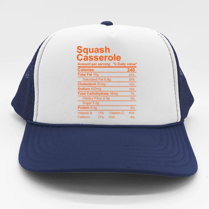 Squash Casserole Nutrition Facts Label Trucker Hat