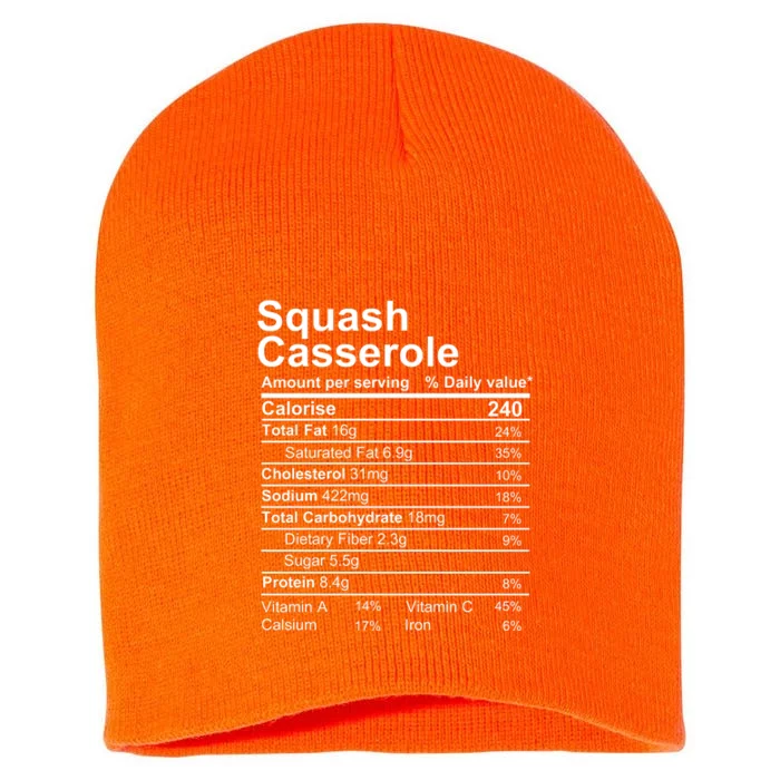 Squash Casserole Nutrition Facts Label Short Acrylic Beanie