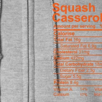 Squash Casserole Nutrition Facts Label Full Zip Hoodie