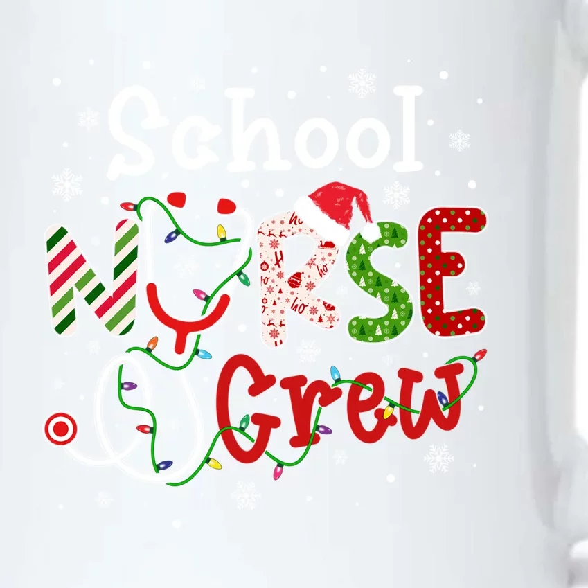 School Christmas Nurse Crew Funny Nursing Christmas Pattern Gift Black Color Changing Mug