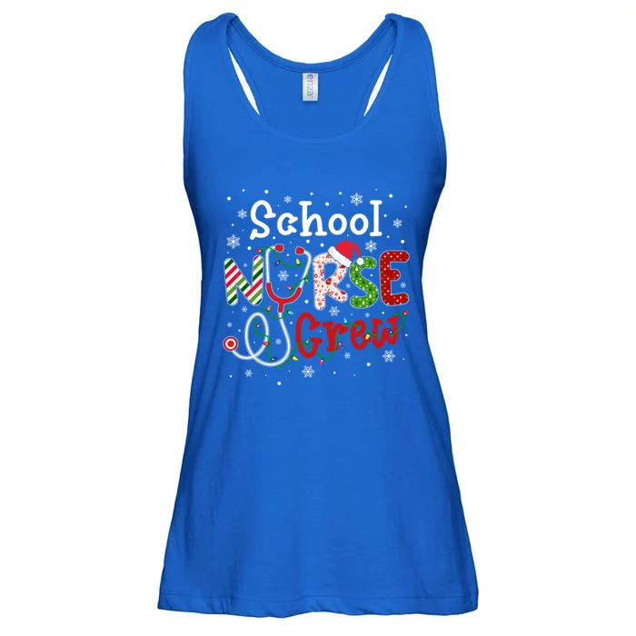 School Christmas Nurse Crew Funny Nursing Christmas Pattern Gift Ladies Essential Flowy Tank