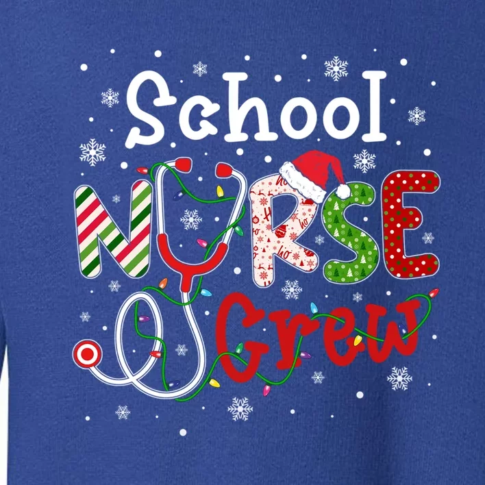 School Christmas Nurse Crew Funny Nursing Christmas Pattern Gift Toddler Sweatshirt