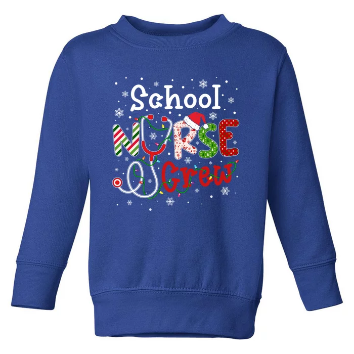 School Christmas Nurse Crew Funny Nursing Christmas Pattern Gift Toddler Sweatshirt