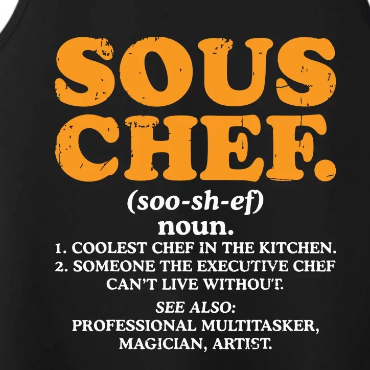 Sous Chef Noun Definition Funny Cooking Term Men Women Cook Performance Tank