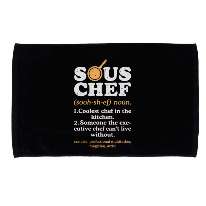 Sous Chef Noun Definition Funny Cooking Term Men Women Cook Microfiber Hand Towel