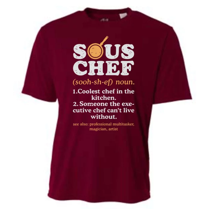 Sous Chef Noun Definition Funny Cooking Term Men Women Cook Cooling Performance Crew T-Shirt