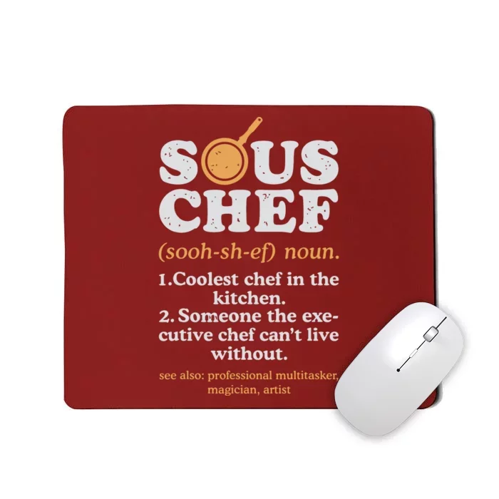 Sous Chef Noun Definition Funny Cooking Term Men Women Cook Mousepad