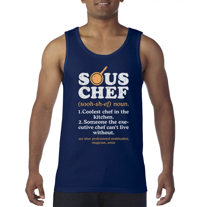 Sous Chef Noun Definition Funny Cooking Term Men Women Cook Tank Top