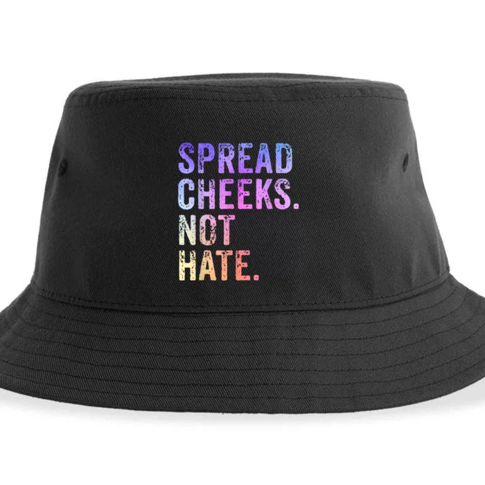 Spread Cheeks Not Hate Funny Sustainable Bucket Hat