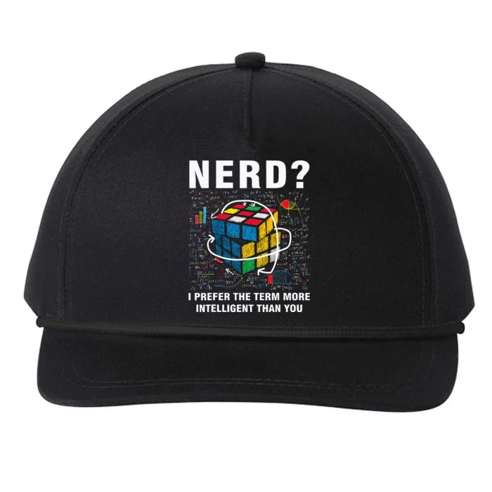 Speed Cubing Nerd Jokes Funny Speed Cubing Math Snapback Five-Panel Rope Hat