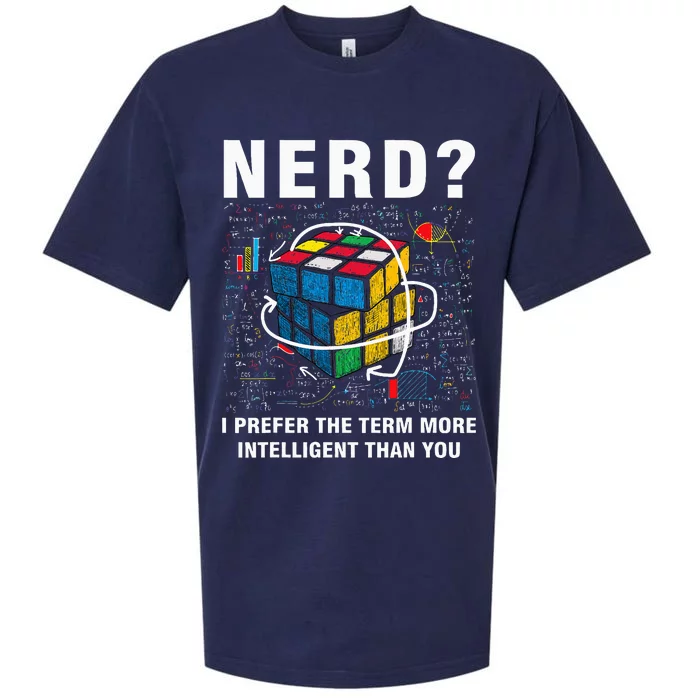 Speed Cubing Nerd Jokes Funny Speed Cubing Math Sueded Cloud Jersey T-Shirt