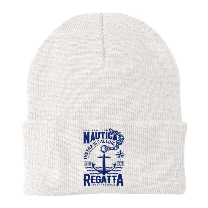 Sailing Club Nautica The Sea Is Calling Regatta Internationa Knit Cap Winter Beanie