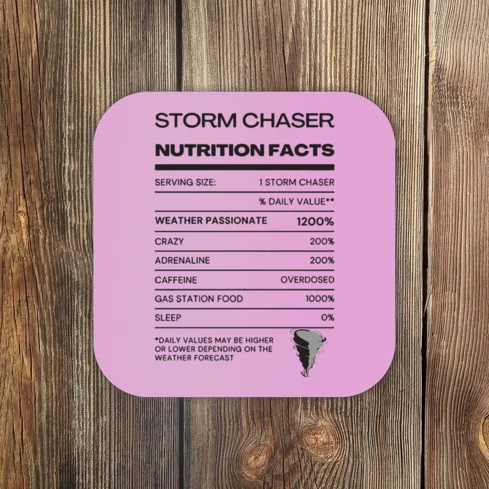 Storm Chaser Nutrition Facts Coaster