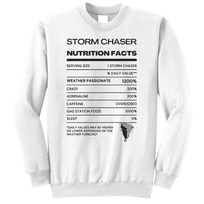 Storm Chaser Nutrition Facts Sweatshirt