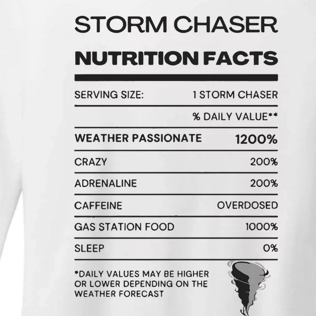 Storm Chaser Nutrition Facts Womens CVC Long Sleeve Shirt