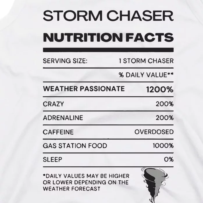 Storm Chaser Nutrition Facts Tank Top