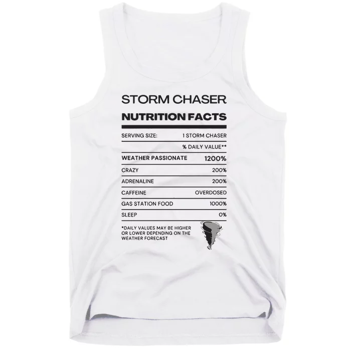 Storm Chaser Nutrition Facts Tank Top