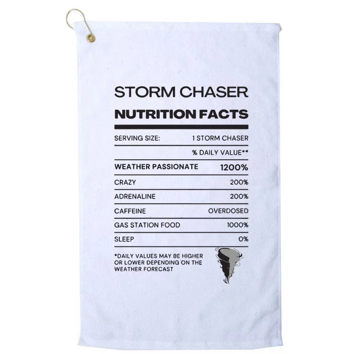 Storm Chaser Nutrition Facts Platinum Collection Golf Towel