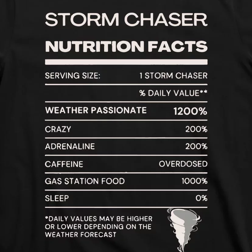 Storm Chaser Nutrition Facts T-Shirt