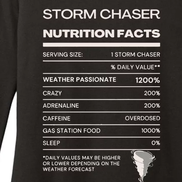 Storm Chaser Nutrition Facts Womens CVC Long Sleeve Shirt