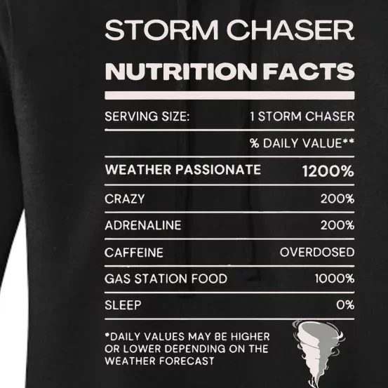 Storm Chaser Nutrition Facts Women's Pullover Hoodie