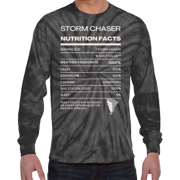 Storm Chaser Nutrition Facts Tie-Dye Long Sleeve Shirt