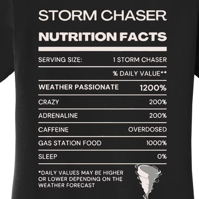 Storm Chaser Nutrition Facts Women's T-Shirt