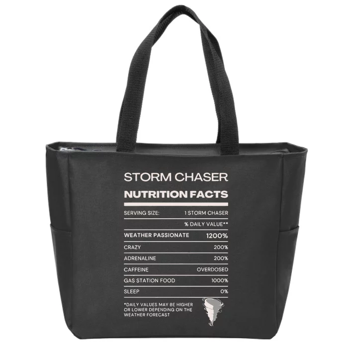 Storm Chaser Nutrition Facts Zip Tote Bag