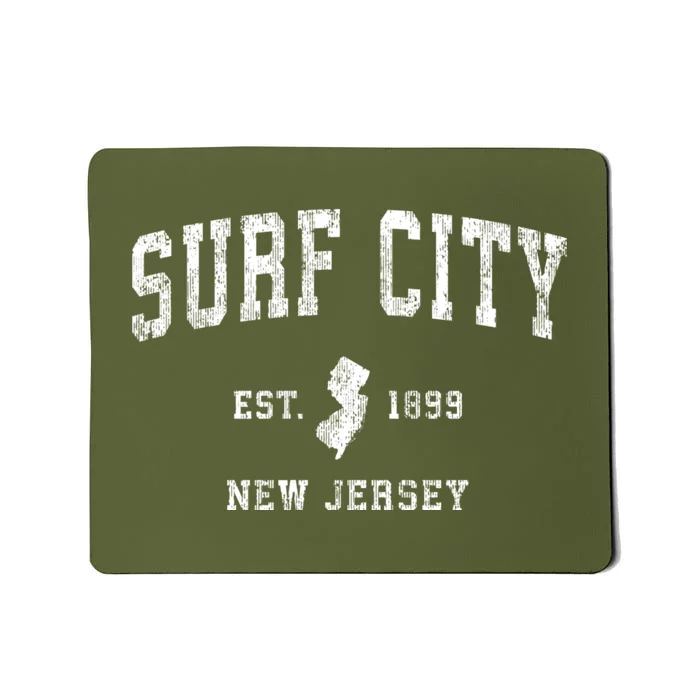 Surf City New Jersey Nj Vintage Established Athletic Sports Design Mousepad