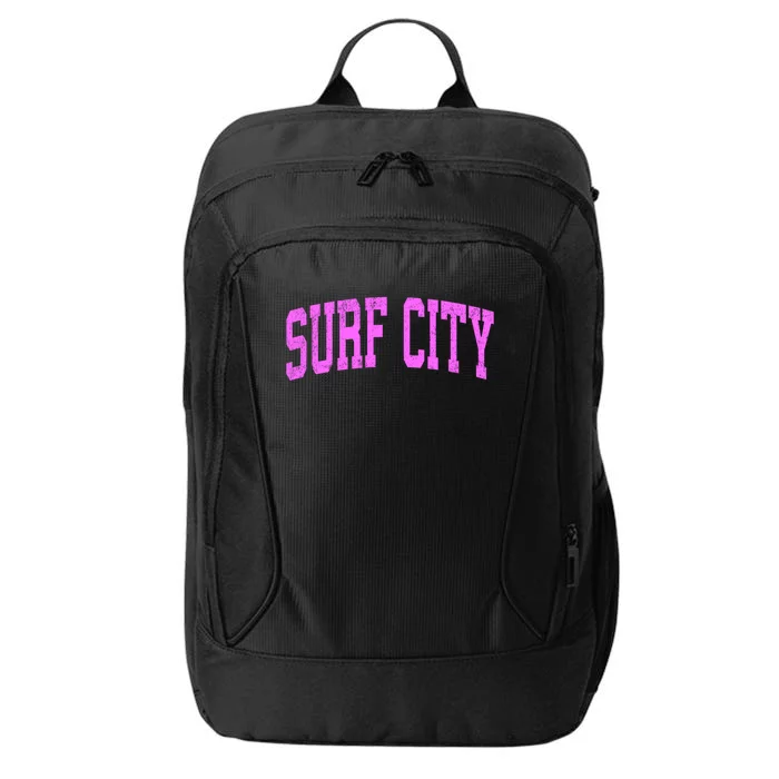 Surf City New Jersey Nj Vintage Athletic Sports Pink Design Gift City Backpack