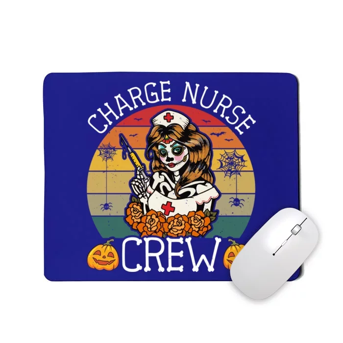 Skeleton Charge Nurse Crew Funny Vintage Halloween Nurses Cool Gift Mousepad