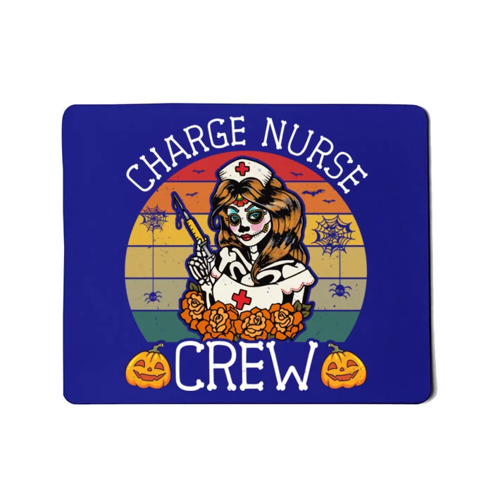 Skeleton Charge Nurse Crew Funny Vintage Halloween Nurses Cool Gift Mousepad