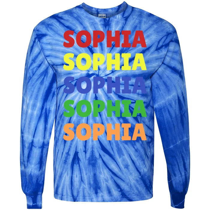 Sophia Colorful Name Stack Pride In Your Name Gift Tie-Dye Long Sleeve Shirt