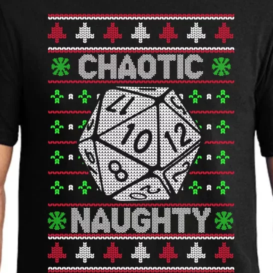 Santa Chaotic Naughty Christmas D20 Ugly Tabletop Sweater Great Gift Pajama Set