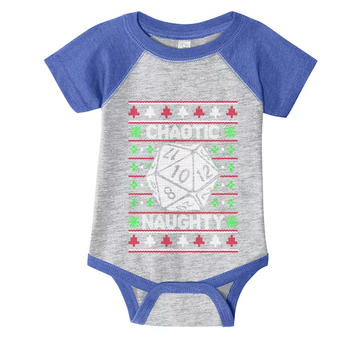 Santa Chaotic Naughty Christmas D20 Ugly Tabletop Sweater Great Gift Infant Baby Jersey Bodysuit