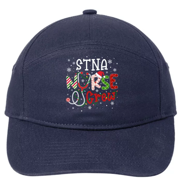 Stna Christmas Nurse Crew Funny Nursing Christmas Pattern Gift 7-Panel Snapback Hat