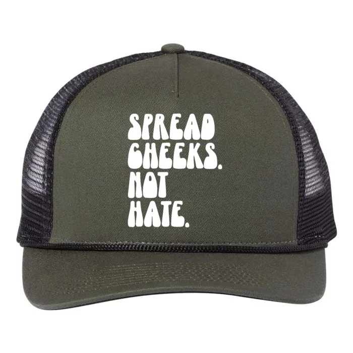 Spread Cheeks Not Hate Funny Gym Fitness And Workout Retro Rope Trucker Hat Cap