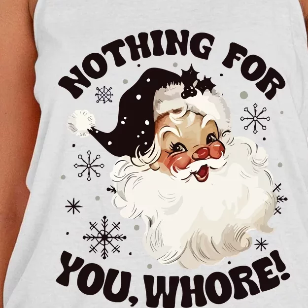 Santa Claus Nothing For You Whore Women's Knotted Racerback Tank