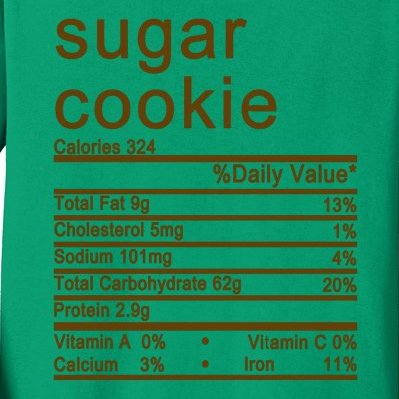 Sugar Cookie Nutrition Facts Label Kids Long Sleeve Shirt