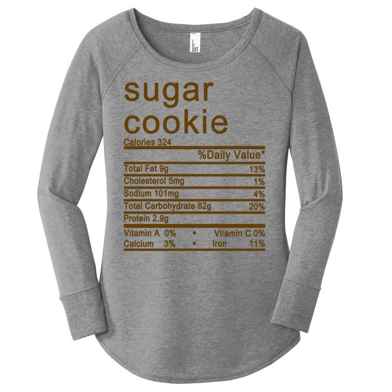 Sugar Cookie Nutrition Facts Label Women’s Perfect Tri Tunic Long Sleeve Shirt