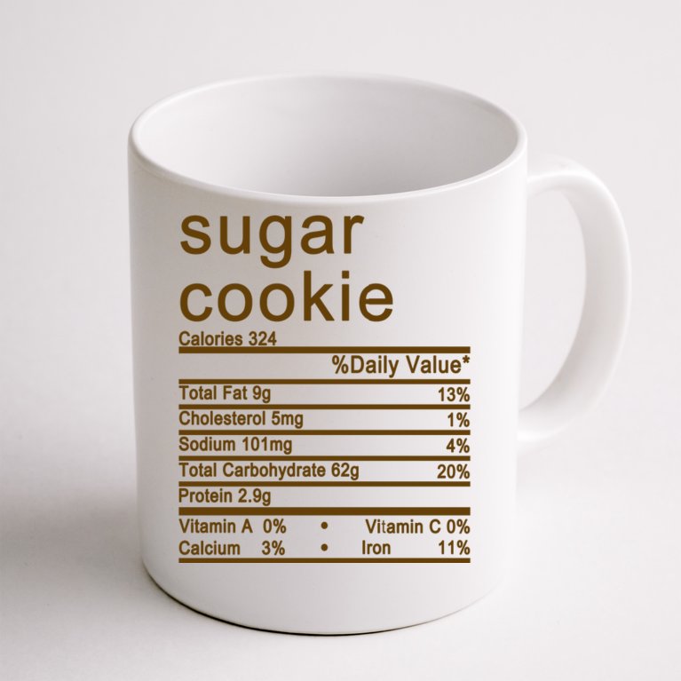 Sugar Cookie Nutrition Facts Label Coffee Mug