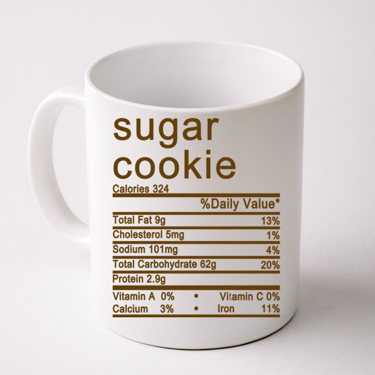 Sugar Cookie Nutrition Facts Label Coffee Mug