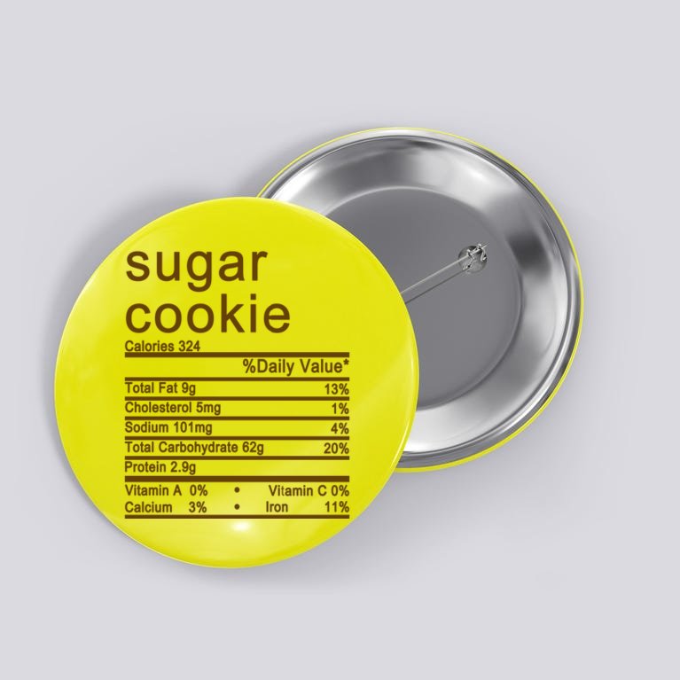 Sugar Cookie Nutrition Facts Label Button