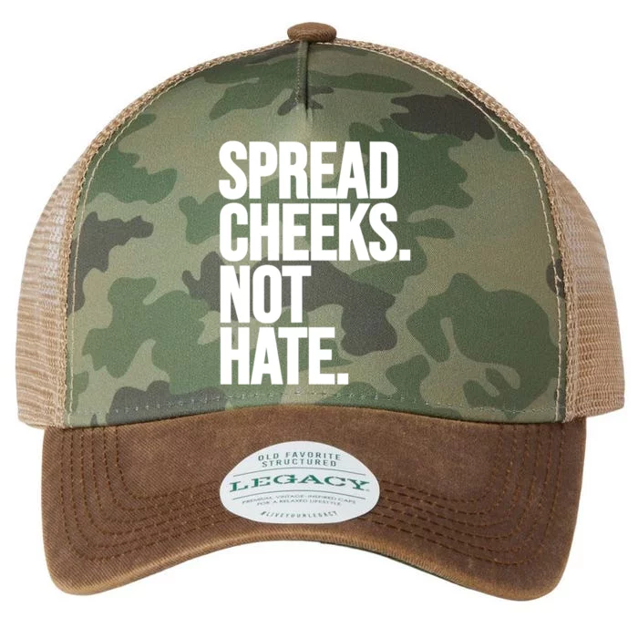 Spread Cheeks Not Hate Funny Gym Fitness And Workout Legacy Tie Dye Trucker Hat