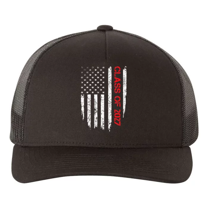 Senior Class Of 2027 Graduation Patriotic American Flag Yupoong Adult 5-Panel Trucker Hat