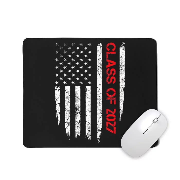 Senior Class Of 2027 Graduation Patriotic American Flag Mousepad