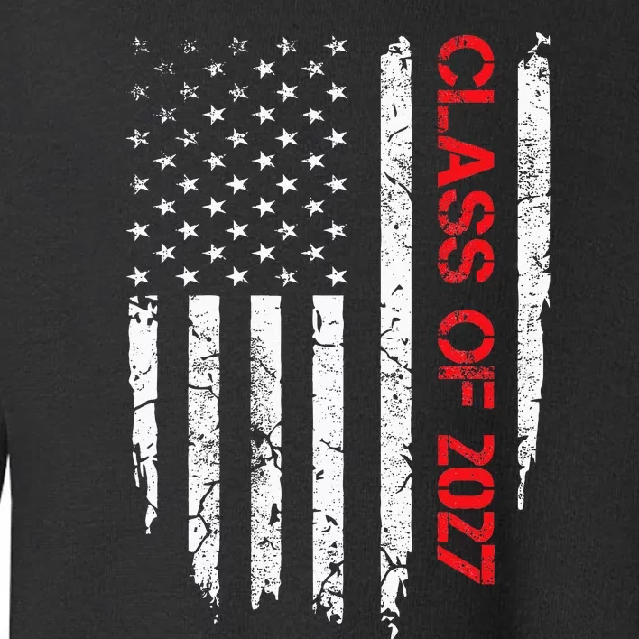 Senior Class Of 2027 Graduation Patriotic American Flag Toddler Sweatshirt