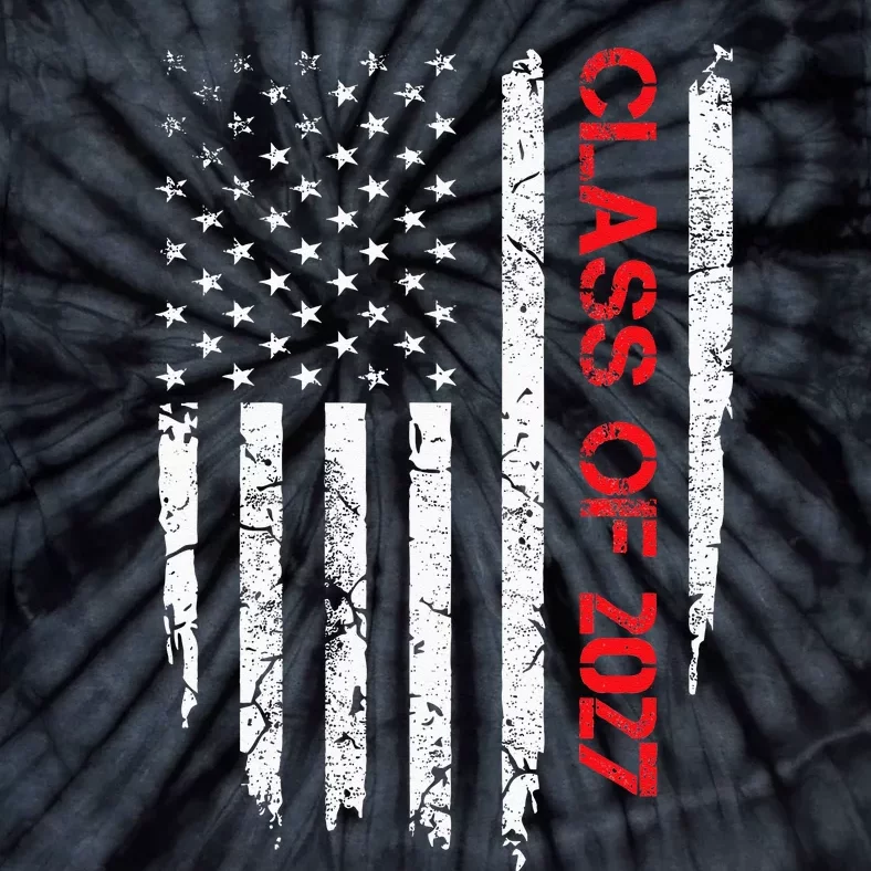 Senior Class Of 2027 Graduation Patriotic American Flag Tie-Dye T-Shirt