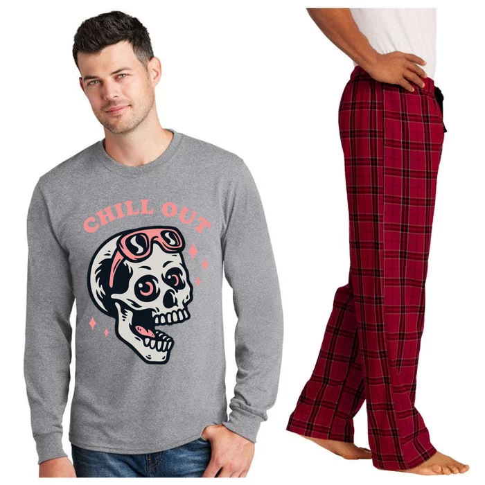 Skeleton Chill Out Long Sleeve Pajama Set